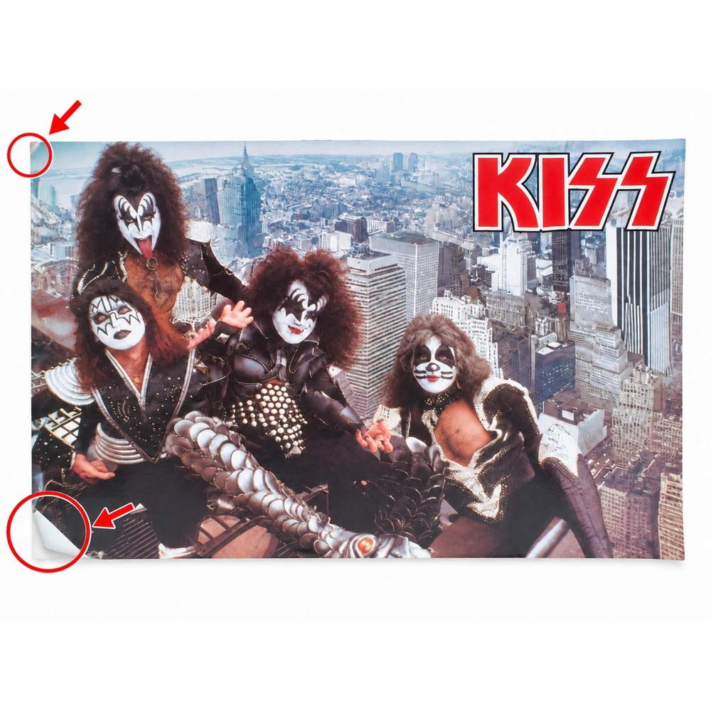 KISS Poster Vintage 1989 24x36 NYC Skyline Fair Heavy Metal Rock Band Wall Art